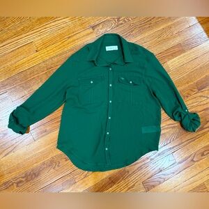 Abercrombie & Fitch Green Button Up Utility Shirt Long Sleeve Women’s Medium
